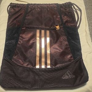 Adidas Black and Brown Drawstring‎ Bag